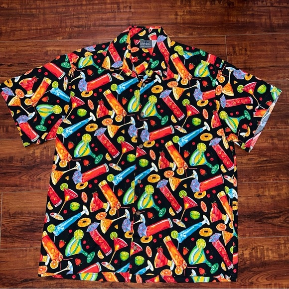 Vintage HIGH SEAS Trading CoCocktail Hawaiian Shirt Size Lrg Men’sPreowned Good - Picture 1 of 12